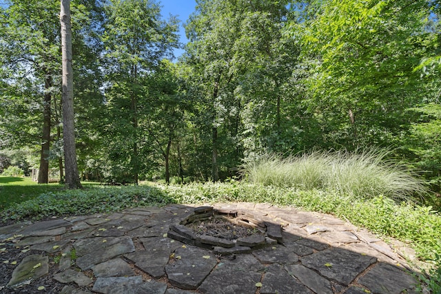 5809 Morning Star Ct, Columbia, MO 65203 - view of patio / terrace with a fire pit