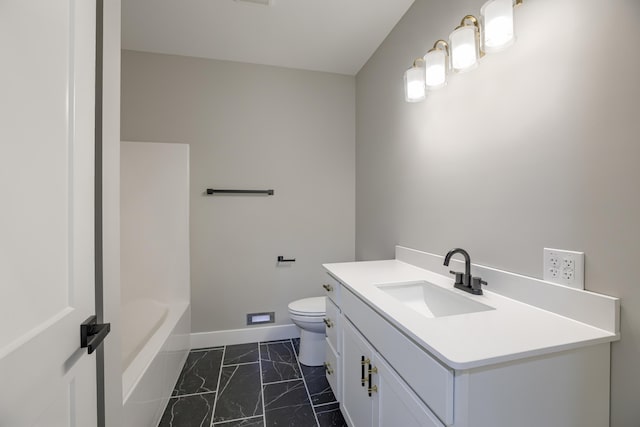 4305 Peregrine Pl, Columbia, MO 65202 - bathroom with marble finish floors, vanity, a bathtub, and a shower