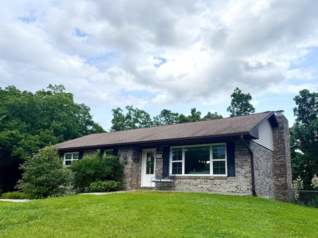 3900 E Christian School Rd, Hartsburg, MO 65039 - ranch-style house with brick siding and a chimney
