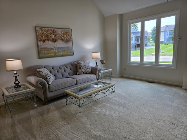 3109 Appalachian Dr, Columbia, MO 65203 - living room with carpet floors and vaulted ceiling