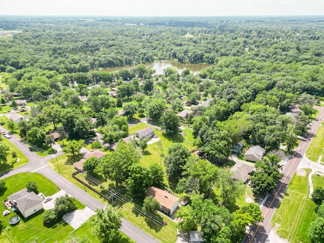 6002 E Molly Ln, Columbia, MO 65202 - aerial view of a heavily wooded area and a nearby body of water