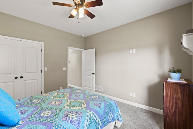 15409 Allegiance Ave, Ashland, MO 65010 - carpeted bedroom with a closet and a ceiling fan
