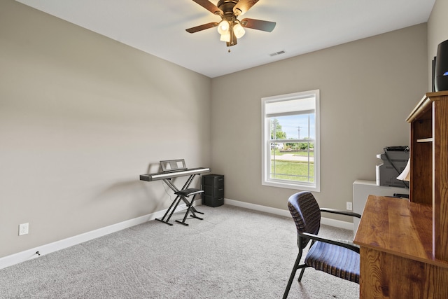 15409 Allegiance Ave, Ashland, MO 65010 - carpeted office with baseboards and a ceiling fan
