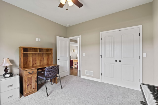 15409 Allegiance Ave, Ashland, MO 65010 - office space featuring light colored carpet and a ceiling fan