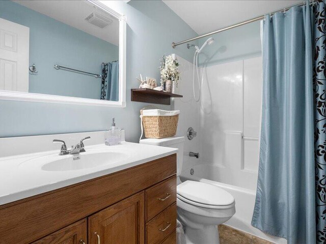 205 Johnson Ct, Ashland, MO 65010 - full bath featuring vanity, shower / tub combo, and tile patterned flooring