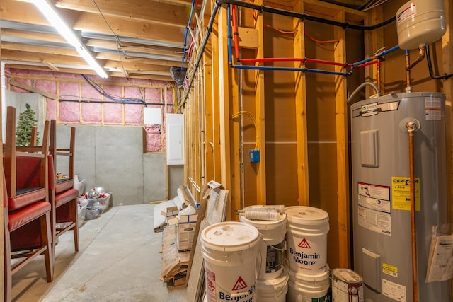 5413 Briar Rose Ct, Columbia, MO 65203 - unfinished basement featuring electric water heater and electric panel