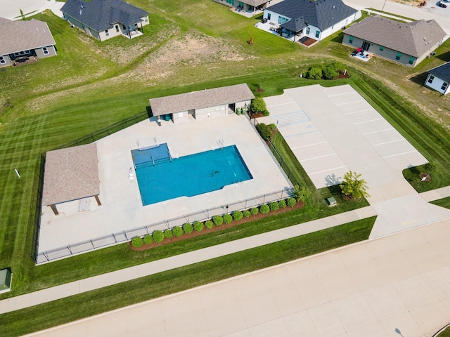 3515 Goldenwood Dr, Columbia, MO 65202 - aerial perspective of suburban area with a pool area
