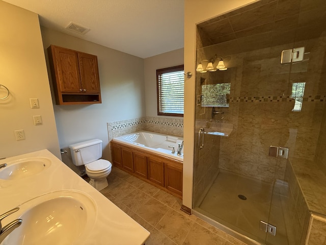 4413 Shoram Ct, Columbia, MO 65203 - full bath featuring a bath, a shower stall, tile patterned floors, and double vanity