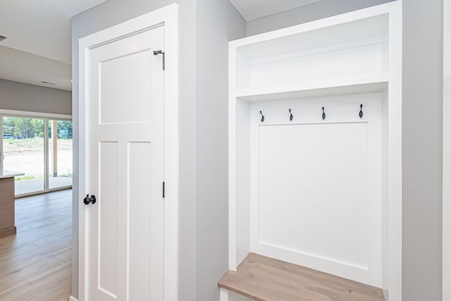 3321 Gray Birch Dr, Columbia, MO 65202 - mudroom with light wood finished floors and a textured ceiling
