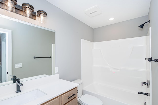 3321 Gray Birch Dr, Columbia, MO 65202 - bathroom featuring vanity, bathtub / shower combination, and recessed lighting
