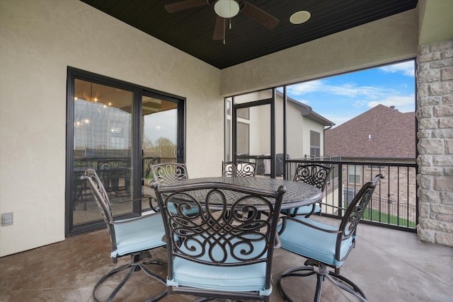 6406 Crooked Switch Ct, Columbia, MO 65201 - patio / terrace featuring ceiling fan and outdoor dining area