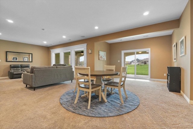 6406 Crooked Switch Ct, Columbia, MO 65201 - dining area featuring light carpet and recessed lighting
