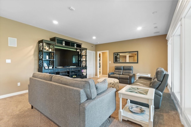 6406 Crooked Switch Ct, Columbia, MO 65201 - carpeted living room with baseboards and recessed lighting