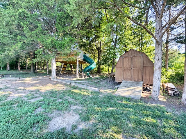 3904 Clydesdale Dr, Columbia, MO 65202 - view of yard featuring a shed and a playground