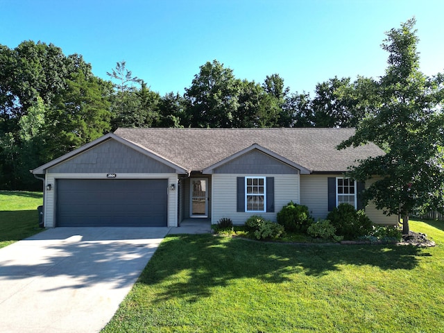 3904 Clydesdale Dr, Columbia, MO 65202 - single story home with a garage, concrete driveway, a front yard, and a shingled roof
