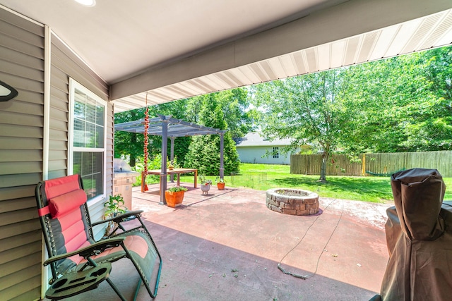 605 Teakwood Ct, Ashland, MO 65010 - view of patio / terrace featuring a fire pit