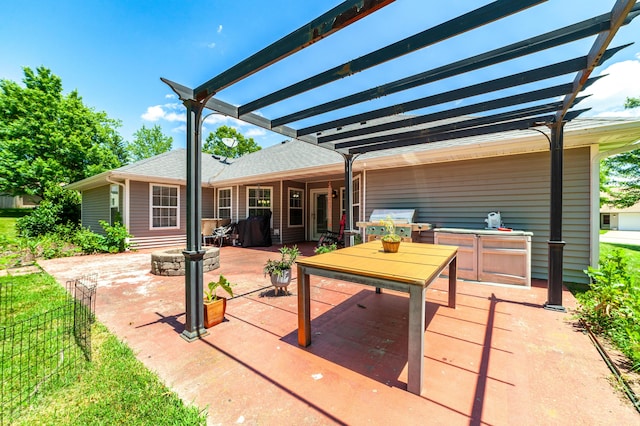 605 Teakwood Ct, Ashland, MO 65010 - view of patio featuring a pergola and outdoor dining space