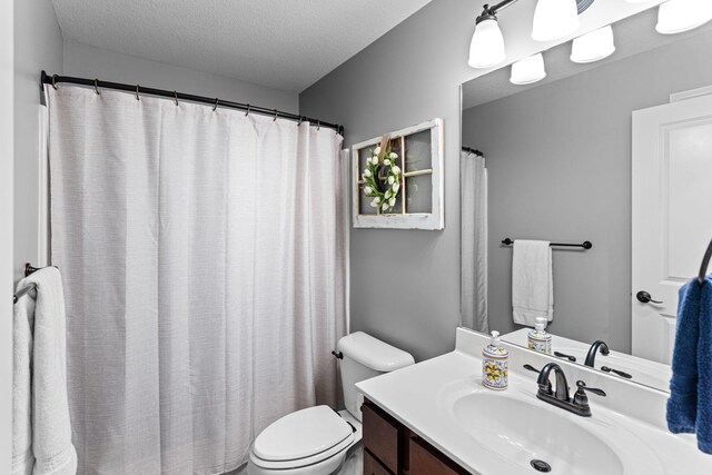 6655 American Setter Dr, Ashland, MO 65010 - bathroom with vanity, a textured ceiling, and a shower with shower curtain