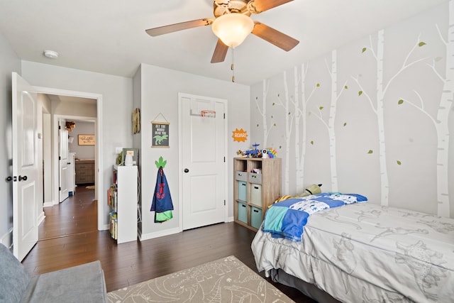 6003 Misty Springs Way, Columbia, MO 65202 - bedroom featuring wood finished floors and ceiling fan