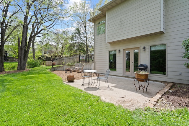 4902 Cochero Ct, Columbia, MO 65203 - view of yard featuring french doors and a patio area