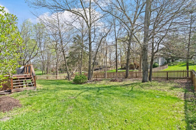 4902 Cochero Ct, Columbia, MO 65203 - fenced backyard featuring a deck