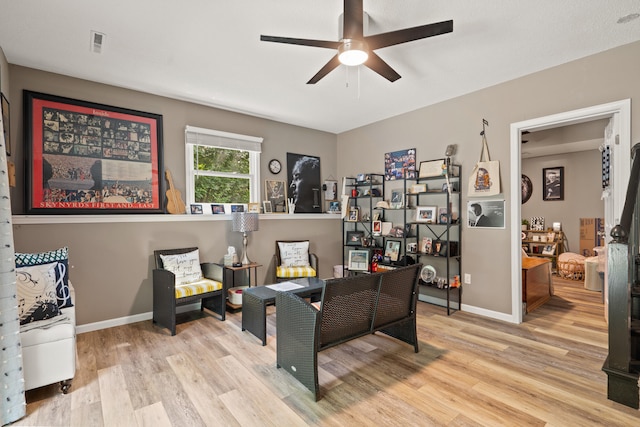 1612 Garden Dr Unit A & B, Columbia, MO 65202 - office area with a ceiling fan and wood finished floors