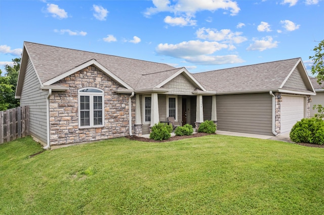 3509 Tuscany, Columbia, MO 65202 - view of front of property with stone siding, a shingled roof, and a garage