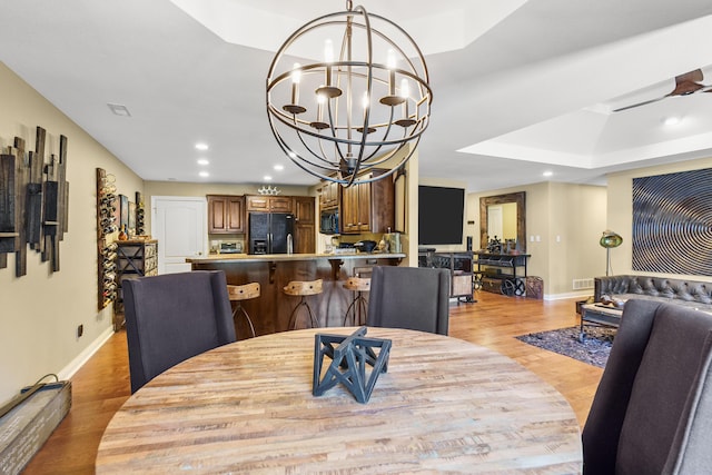 3509 Tuscany, Columbia, MO 65202 - dining room featuring a chandelier, light wood-type flooring, and recessed lighting