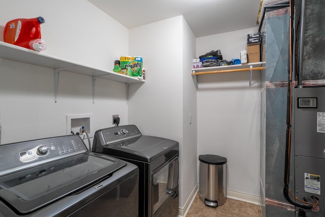 3509 Tuscany, Columbia, MO 65202 - laundry room with washing machine and clothes dryer and heating unit