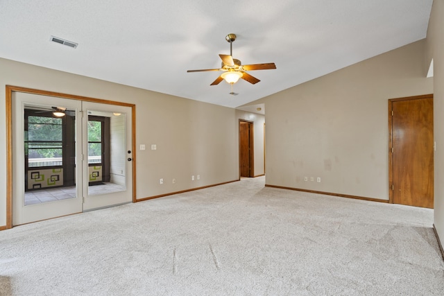 2002 Chapel Hill Rd, Columbia, MO 65203 - carpeted empty room with ceiling fan and vaulted ceiling