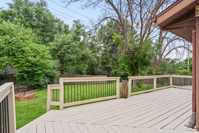 2002 Chapel Hill Rd, Columbia, MO 65203 - deck featuring a fire pit and a fenced backyard