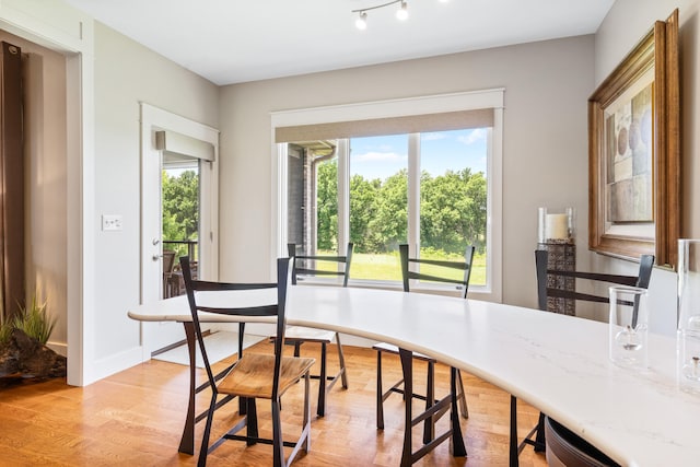 1107 Marcassin Dr, Columbia, MO 65201 - dining room featuring light wood-style floors and baseboards