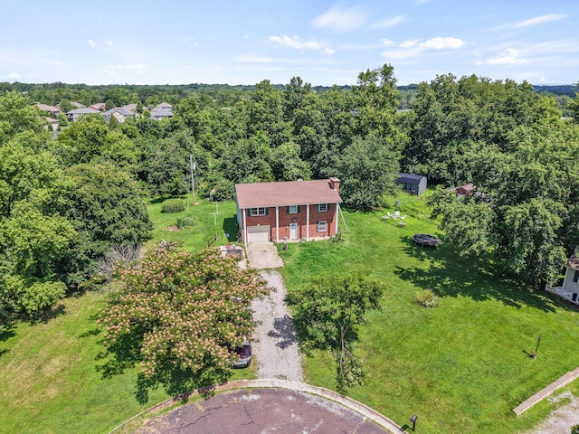 3601 W Hilltop Dr, Columbia, MO 65203 - aerial view of property and surrounding area with a forest