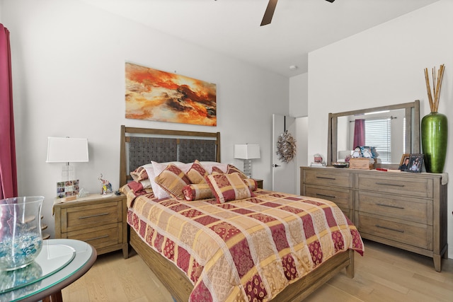 613 Red Feather Ct, Columbia, MO 65203 - bedroom featuring light wood-style flooring and ceiling fan