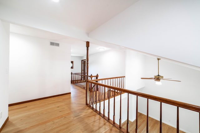 3112 Crestwood Ln, Columbia, MO 65203 - hall with an upstairs landing and wood finished floors