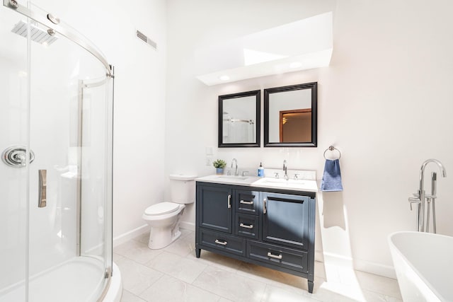 3112 Crestwood Ln, Columbia, MO 65203 - full bathroom featuring a shower stall, double vanity, and a soaking tub