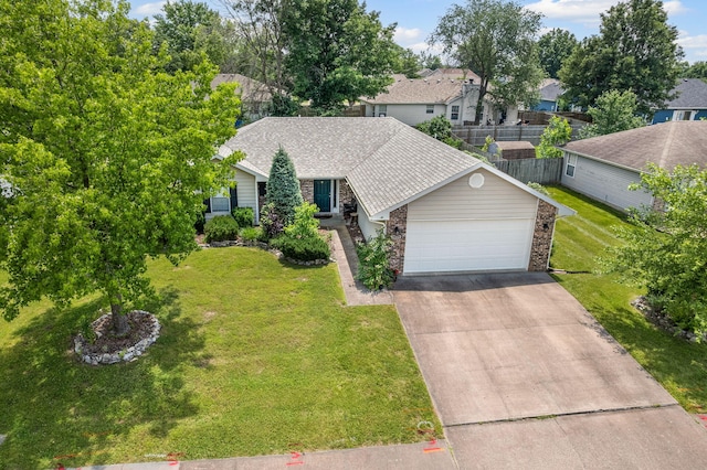 3628 Lupine Dr, Columbia, MO 65201 - traditional-style house featuring concrete driveway, a garage, a shingled roof, and brick siding