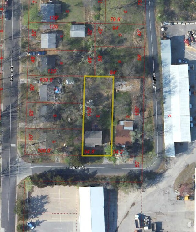 1305 Sims St, Columbia, MO 65201 - aerial overview of property's location with property boundaries highlighted