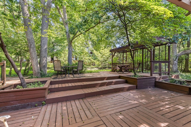 3707 Woodridge Ct, Columbia, MO 65201 - wooden terrace featuring outdoor dining space