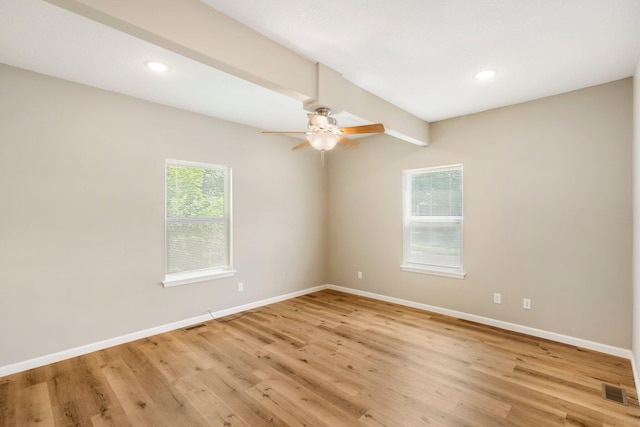 1101 Pannell St, Columbia, MO 65201 - spare room with a ceiling fan, light wood-style floors, and recessed lighting