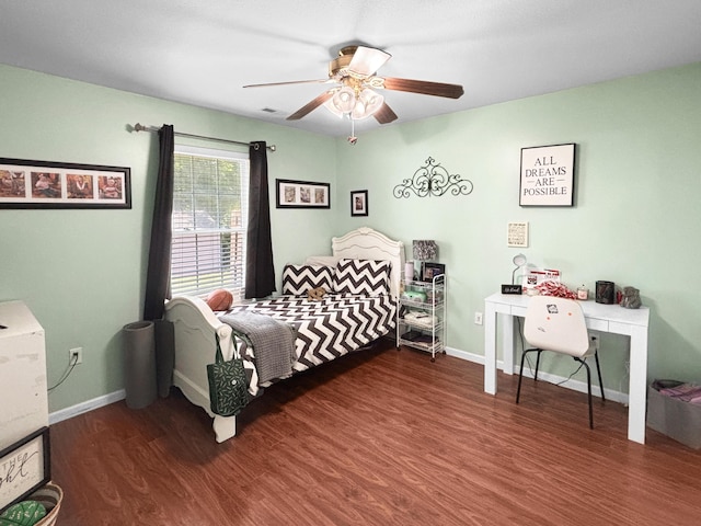 307 Jameson Dr, Ashland, MO 65010 - bedroom with wood finished floors and a ceiling fan