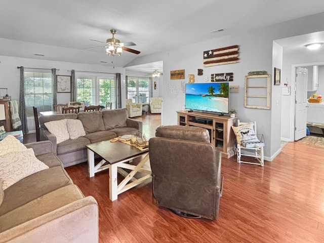 307 Jameson Dr, Ashland, MO 65010 - living room featuring ceiling fan, healthy amount of natural light, and wood finished floors