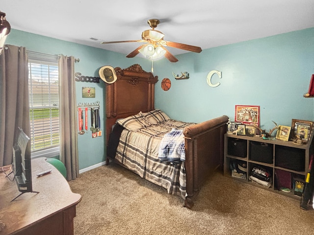 307 Jameson Dr, Ashland, MO 65010 - bedroom featuring carpet and ceiling fan