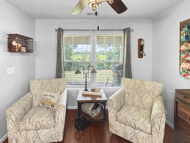 307 Jameson Dr, Ashland, MO 65010 - sitting room with ceiling fan and wood finished floors
