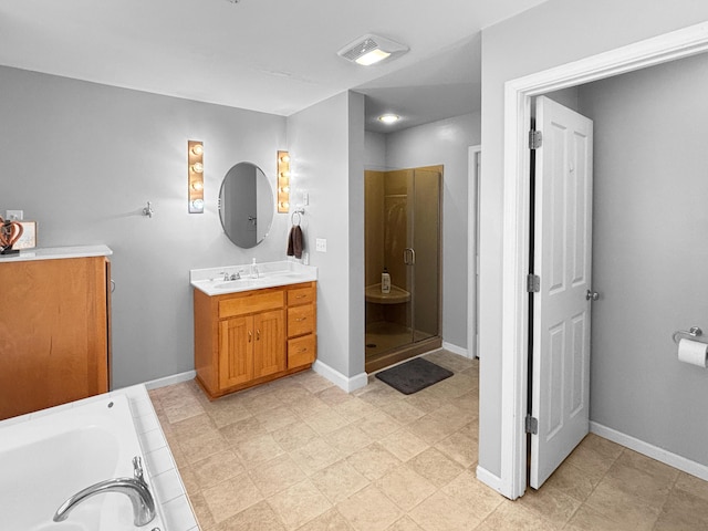 307 Jameson Dr, Ashland, MO 65010 - bathroom with vanity, a shower stall, and a bath