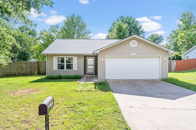 547 E Clearview Dr, Columbia, MO 65202 - ranch-style home with concrete driveway, an attached garage, and a shingled roof