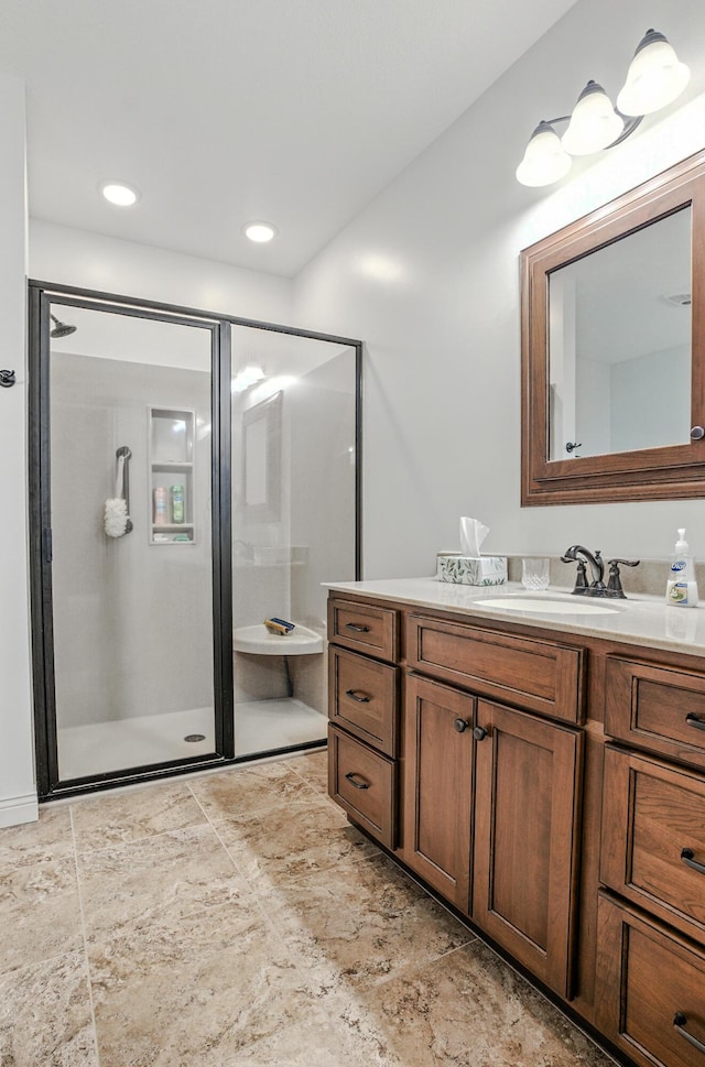 4106 Fritz Ct, Columbia, MO 65203 - full bathroom with vanity and a stall shower
