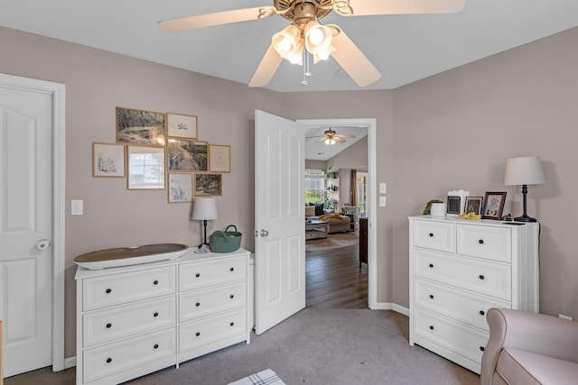 3810 Crocodile Dr, Columbia, MO 65202 - bedroom featuring carpet flooring and ceiling fan