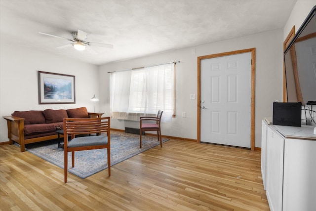 201 Ruby Ln, Columbia, MO 65203 - living room featuring light wood finished floors and a ceiling fan