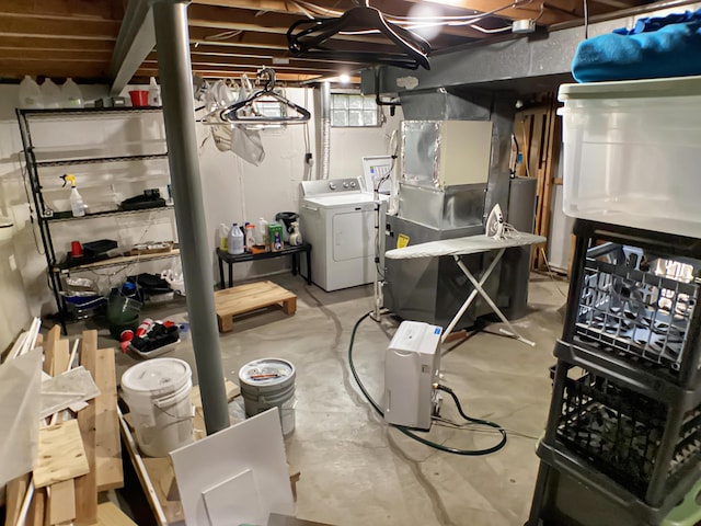 113 E El Cortez Dr, Columbia, MO 65203 - below grade area with heating unit and washer and clothes dryer